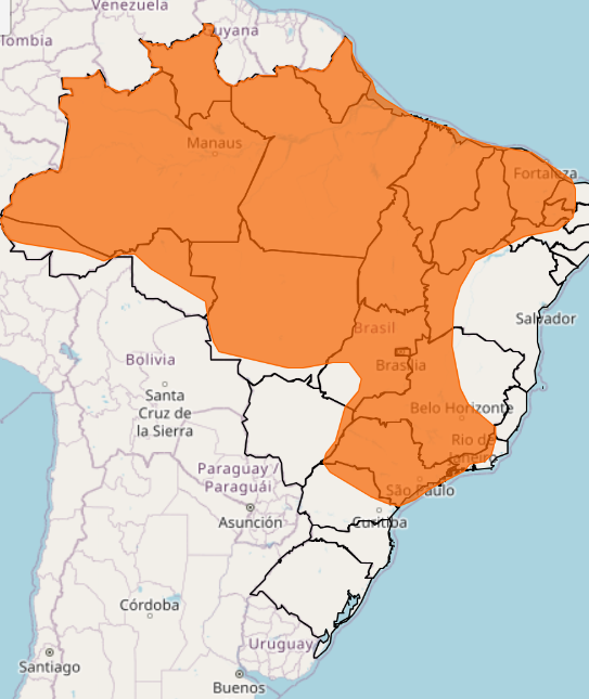Mapa com as zonas de perigo no Brasil | Foto: Reprodução/INMET
