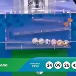 Dezenas sorteadas no concurso 2.999 da Mega-Sena | Foto: Reprodução/YouTube