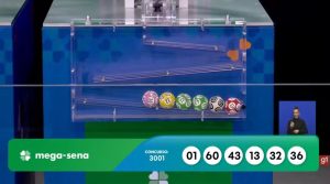 Concurso 3001 da Mega-Sena, com prêmio estimado em R$ 115 milhões | Foto: Reprodução/YouTube