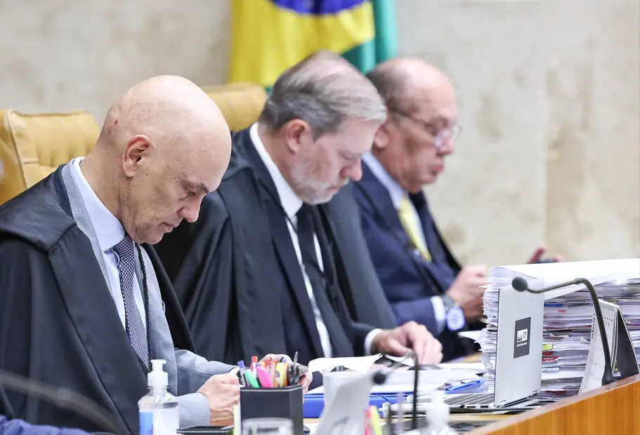 Moraes, Toffoli e Gilmar em sessão no STF - 9/4/2026 | Foto: Foto: Antonio Augusto/STF
