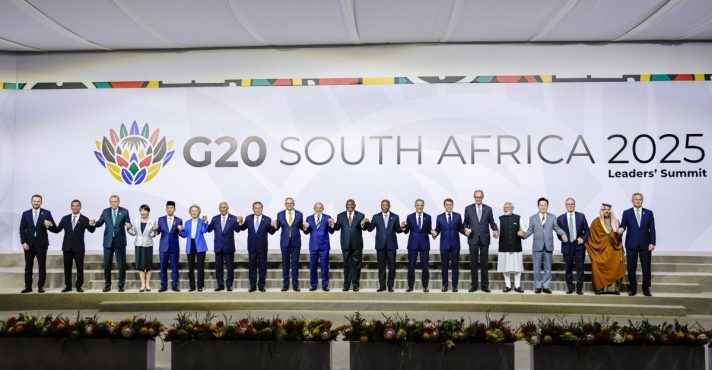 Líderes mundiais reunidos na cúpula do G20 África do Sul 2025 em evento internacional