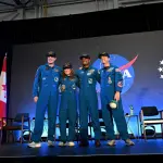 Os austronautas Reid Wiseman, Victor Glover, Christina Koch e Jeremy Hansen, que fizeram parte da missão Artemis 2, da Nasa