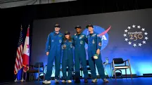 Os austronautas Reid Wiseman, Victor Glover, Christina Koch e Jeremy Hansen, que fizeram parte da missão Artemis 2, da Nasa