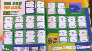 Página da Seleção Brasileira no álbum da Copa do Mundo de 2026