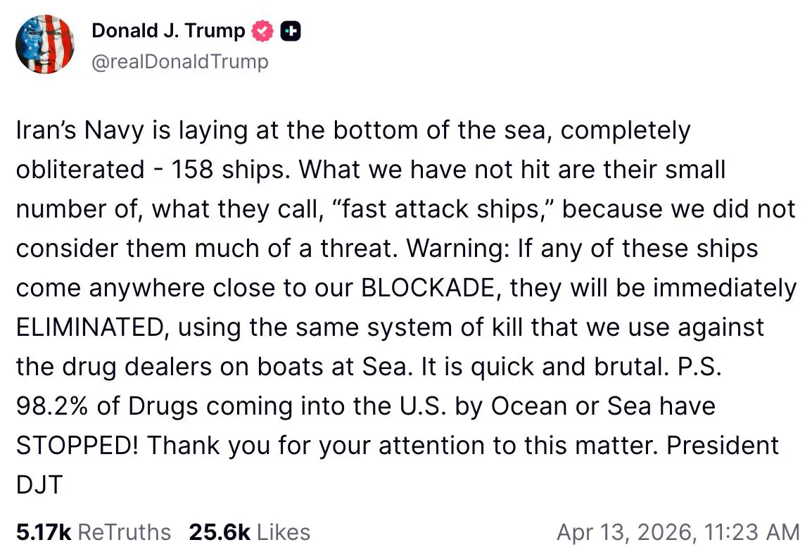 Trump fez uma alerta por meio de sua rede social | Foto: Reprodução/Truth Social
