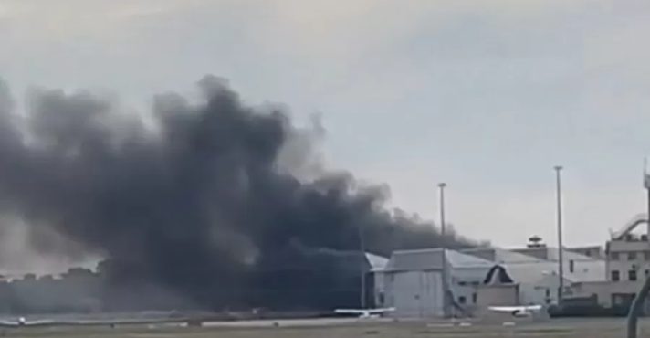 Acidente de avião no artoporto de Parafield aconteceu às 14h10 no horário local (1h40 no horário de Brasília) | Foto: Reprodução/Redes sociais