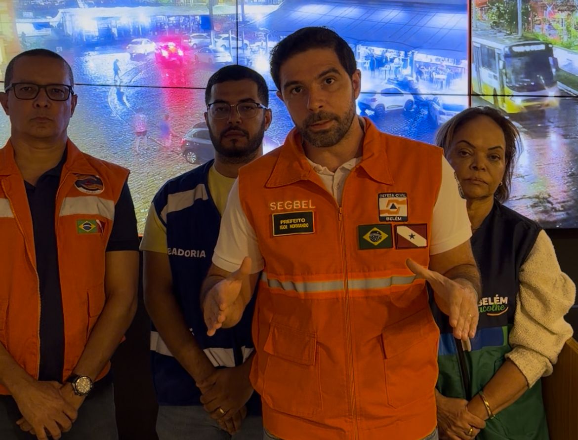 O prefeito Igor Normando decretou o estado de emergência depois que Belém sofreu com um volume de chuvas que passou de 150 mm | Foto: Divulgação/Agência Belém