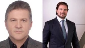 À esquerda, o pai Henrique Vorcaro; à direita, o filho Daniel Vorcaro