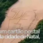 Inscrição de facção criminosa no Morro do Careca, um dos principais cartões postais de Natal | Foto: Reprodução/X/DerriteSP