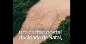 Inscrição de facção criminosa no Morro do Careca, um dos principais cartões postais de Natal | Foto: Reprodução/X/DerriteSP