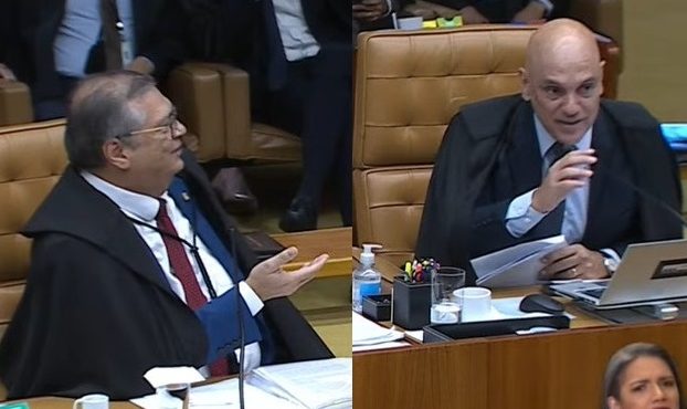 Dino e Moraes fazem brincadeira sobre pizza com ketchup no plenário STF