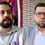 Guilherme Boulos (esquerda), do Psol, e o jornalista Oswaldo Eustáquio | Foto: Montagem sobre reprodução/X