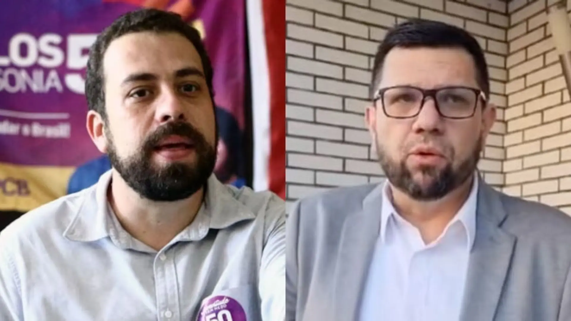 Guilherme Boulos (esquerda), do Psol, e o jornalista Oswaldo Eustáquio | Foto: Montagem sobre reprodução/X