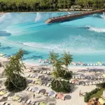 Ilustração de complexo de lazer com piscina de ondas artificiais, em Atibaia | Foto: Reprodução/X