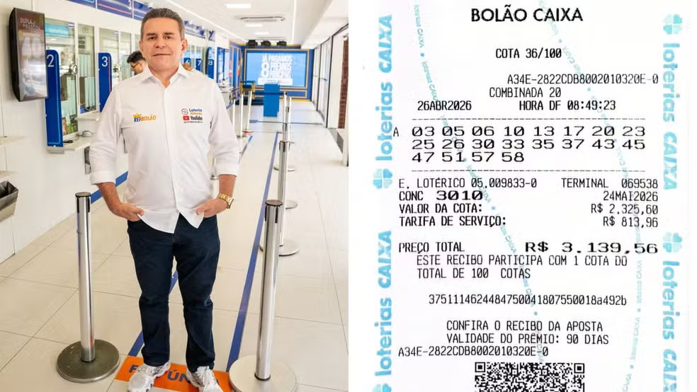 Dono de lotérica do Ceará ganha na Mega-Sena em bolão com 100 cotistas