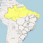 No Nordeste, instabilidades atingem Ceará, Maranhão e Piauí, enquanto o litoral pode apresentar céu encoberto e precipitações rápidas | Foto: Reprodução/Inmet