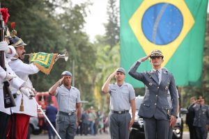 Coronel Glauce Anselmo Cavalli durante a cerimônia de posse como comandante-geral da Polícia Militar de São Paulo, na Academia do Barro Branco, na quarta-feira desta semana | Foto: Pablo Jacob/Governo de SP