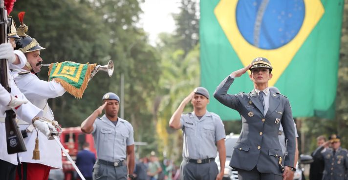 Coronel Glauce Anselmo Cavalli durante a cerimônia de posse como comandante-geral da Polícia Militar de São Paulo, na Academia do Barro Branco, na quarta-feira desta semana | Foto: Pablo Jacob/Governo de SP