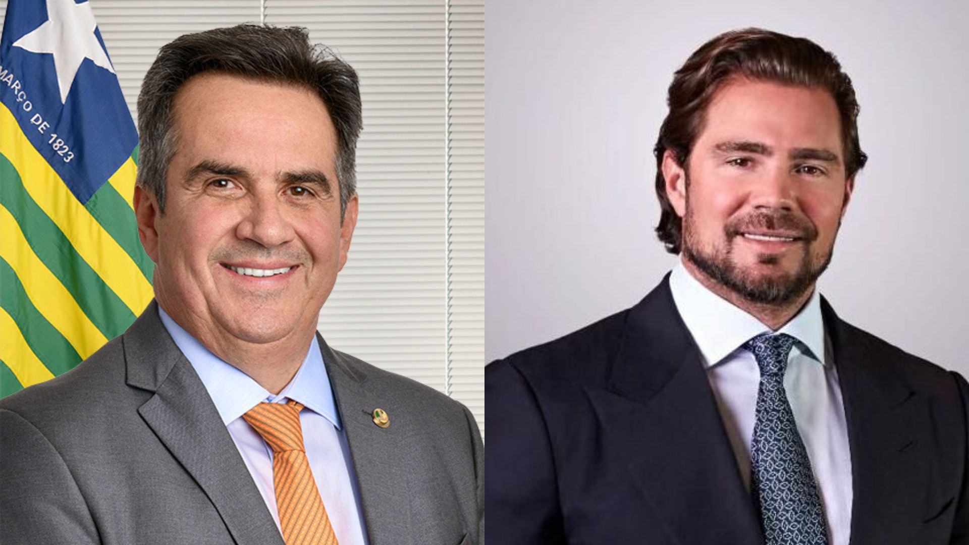 À esquerda, o senador Ciro Nogueira (PP-PI); à direita, o ex-dono do Banco Master, Daniel Vorcaro