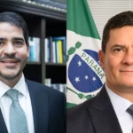 À esquerda, o AGU Jorge Messias; à direita, o senador Sergio Moro (PL-PR)