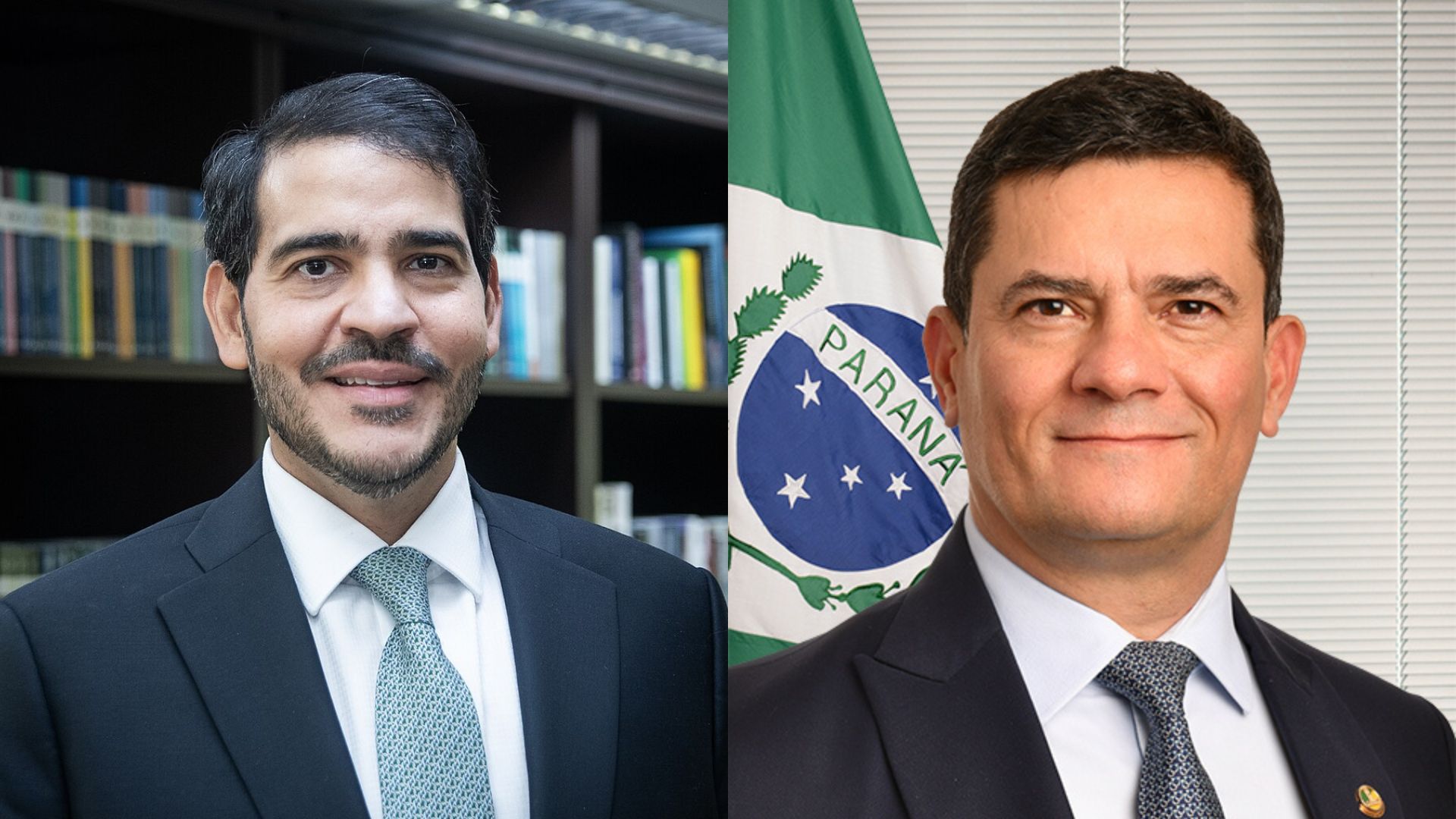 À esquerda, o AGU Jorge Messias; à direita, o senador Sergio Moro (PL-PR)