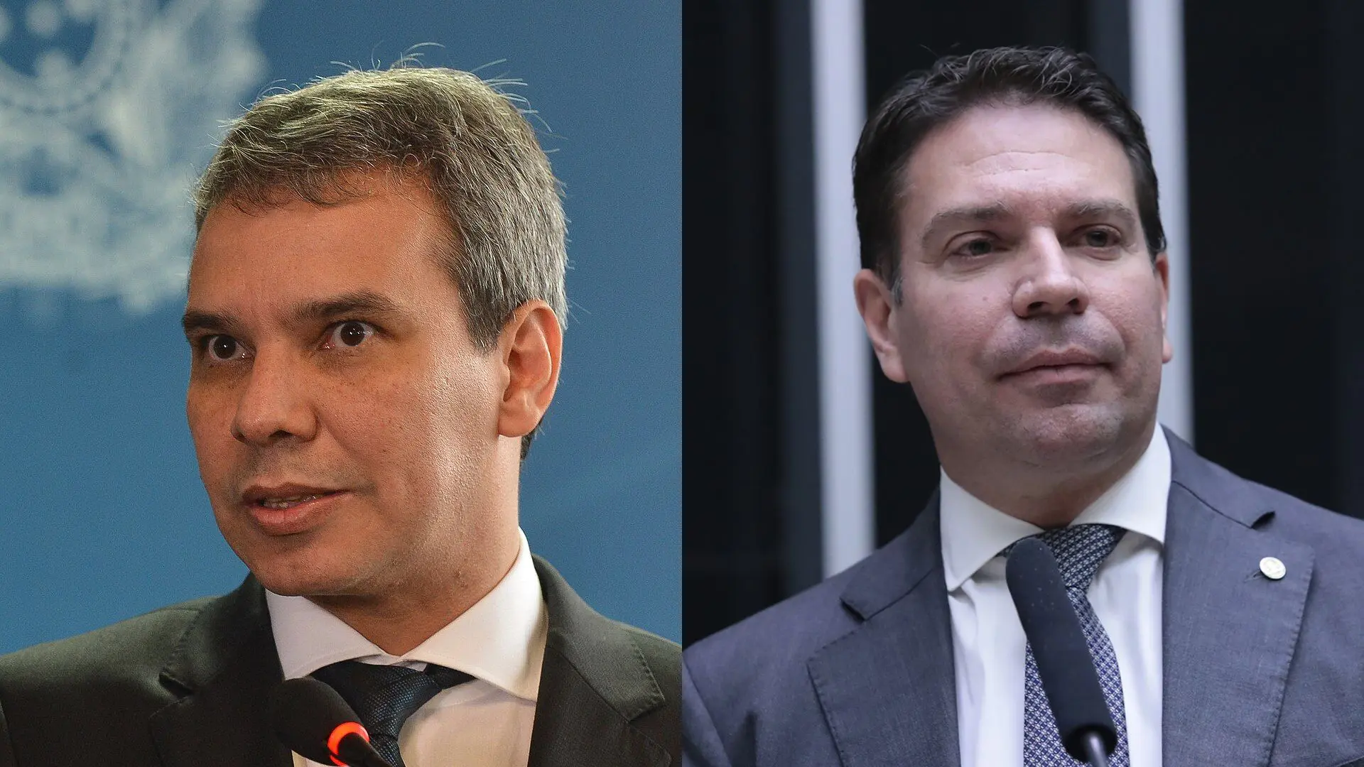 À esquerda, o ministro da Justiça e Segurança Pública, Wellington Lima e Silva; à direita, o ex-deputado Alexandre Ramagem | Fotos: Reprodução/Wikimedia Commons