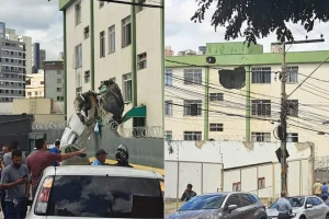 Avião de pequeno porte cai e atinge prédio em Belo Horizonte