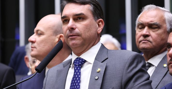 O pré-candidato à Presidência e senador Flávio Bolsonaro (PL-RJ)