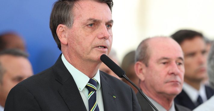 Jair Bolsonaro, durante pronunciamento em 24/04/2020