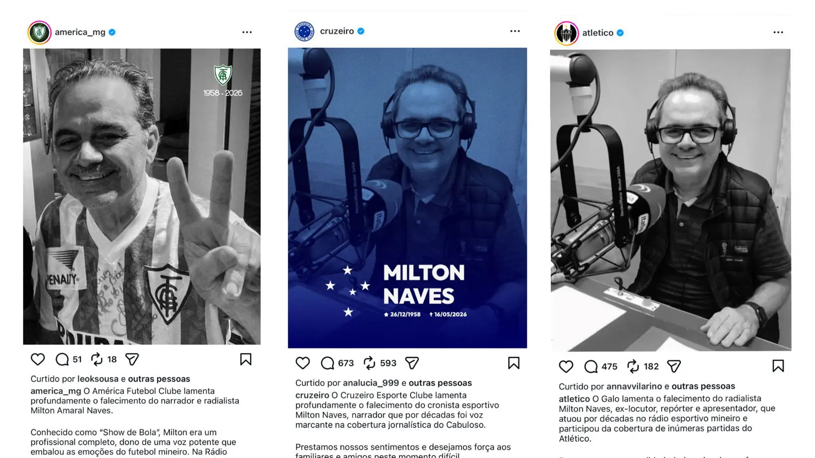 Locutor mineiro Milton Naves morre aos 70anos
