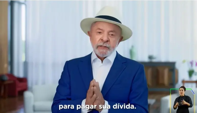 O presidente Lula da Silva, durante pronunciamento no Palácio do Planalto | Foto: Reprodução/YouTube/CanalGov
