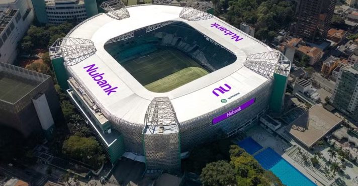 Novo visual aéreo do estádio do Palmeiras, conforme ilustração do Nubank | Foto: Ilustração/Nubank