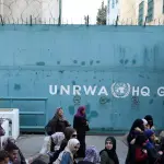 Base de apoio da UNRWA para atendimento a refugiados palestinos em Gaza | Foto: Reprodução/X