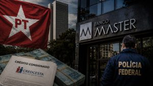 A relação entre o PT e o Master deve vir à tona durante a campanha eleitoral | Foto: Divulgação/Oeste | Imagem criada com o auxílio de inteligência artificial