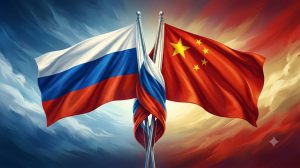 rússia e china bandeiras