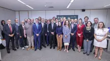 Cerimônia de assinatura do acordo entre o presidente do TSE, Kassio Nunes Marques, e representantes dos partidos políticos