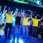 A principal chapa da direita em São Paulo é formada por André do Prado, Tarcísio de Freitas, Guilherme Derrite e Flávio Bolsonaro | Foto: Divulgação/Vittor SalesFlávio marcou presença no evento | Foto: Divulgação/Vittor Sales