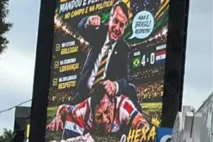 Imagem falsa Jair Bolsonaro Gustavo Gómez Paraguai