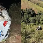 Quatro corpos foram encontrados próximos ao automóvel logo depois do acidente | Foto: Divulgação/Corpo de Bombeiros de Minas Gerais