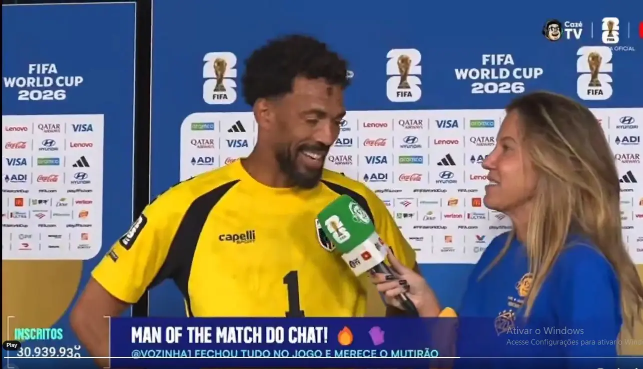 Campanha da CazéTV fez número de seguidores do goleiro de Cabo Verde saltar, em poucas horas, de 50 mil para mais de 4 milhões de fãs no Instagram | Foto: Reprodução/X/CazeTV