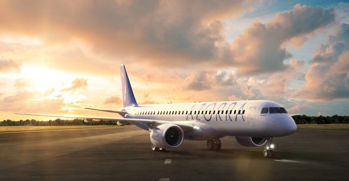 O modelo E2, fabricado pelo Embraer e vendido à norte-americana Azorra | Ilustração: Divulgação/Embraer