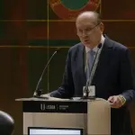 Gilmar Mendes, durante palestra no Gilmarpalooza nesta segunda-feira - 1º/6/2026 | Foto: Reprodução