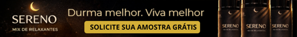 Banner horizontal preto e dourado com a frase Durma melhor. Viva melhor e botão amarelo escrito Solicite sua Amostra Grátis.