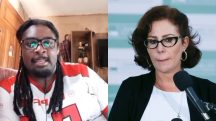 O jornalista Luan Araújo e a ex-deputada Carla Zambelli | Foto: Montagem sobre reprodução/Redes sociais