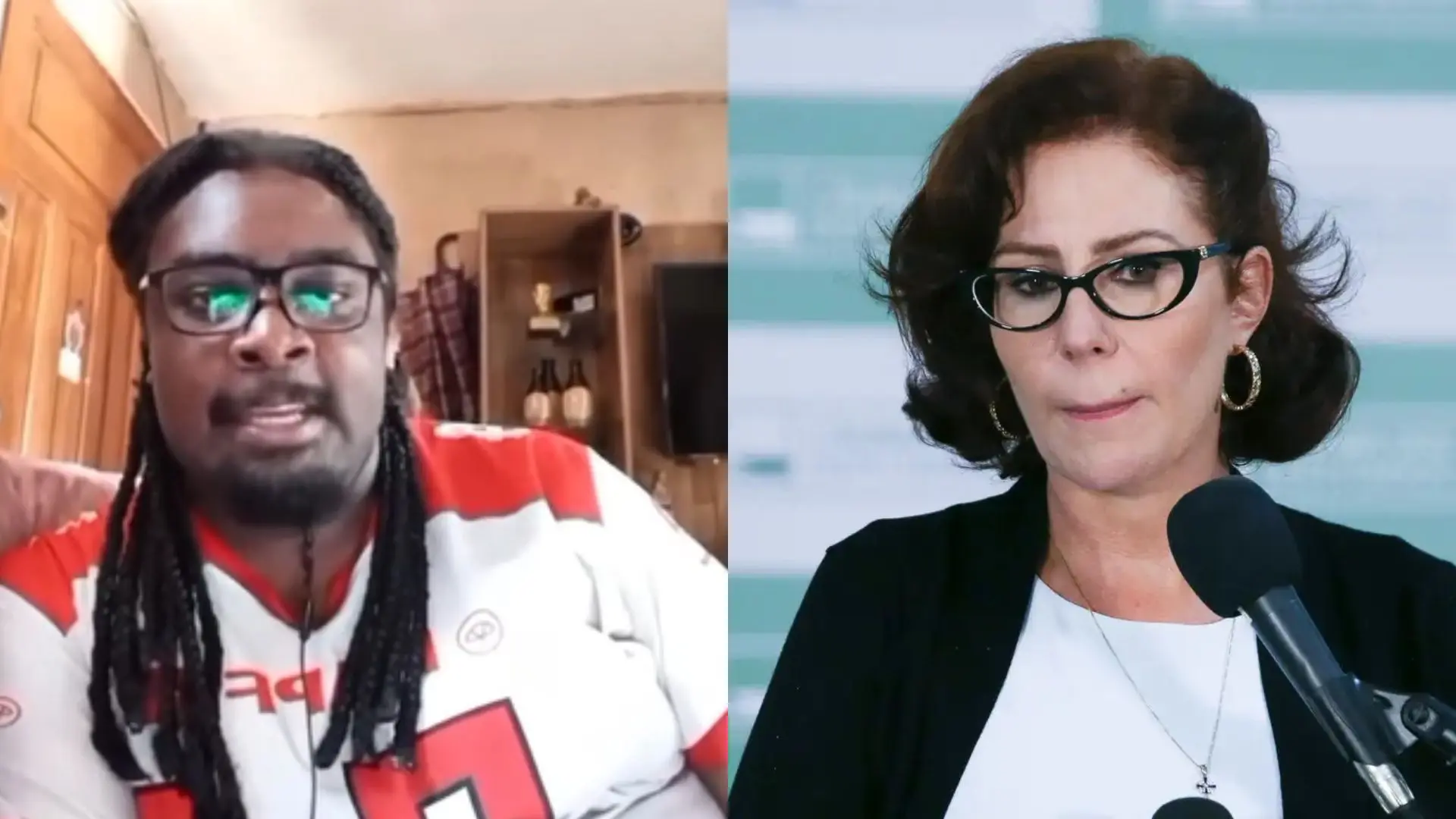 O jornalista Luan Araújo e a ex-deputada Carla Zambelli | Foto: Montagem sobre reprodução/Redes sociais