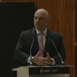 Alexandre de Moraes, no Fórum de Lisboa - 1º/6/2026 | Foto: Reprodução