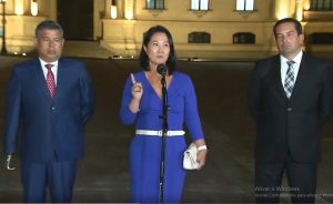 A candidata conservadora Keiko Fujimori, em pronunciamento sobre o combate ao terrorismo | Foto: Reprodução/X