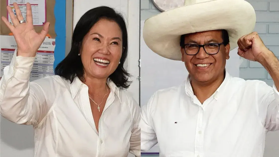 A conservadora Keiko Fujimori e o esquerdista Roberto Sánchez, em disputa que reflete a divisão política do país | Foto: Reprodução/Redes sociais