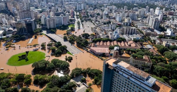 Imagem de enchente no Rio Grande do Sul: produtores rurais ainda sofrem com a destruição de 2024 | Foto: Gustavo Mansur/ Palácio Piratini