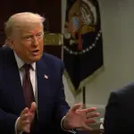 Donald Trump durante entrevista ao site Axios | Foto: Reprodução/X